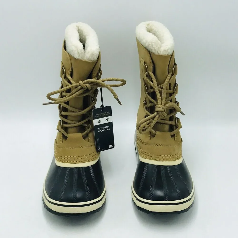 Sorel Women's 11 Caribou Snow Boots Buff Waterproof -25 Degree Winter